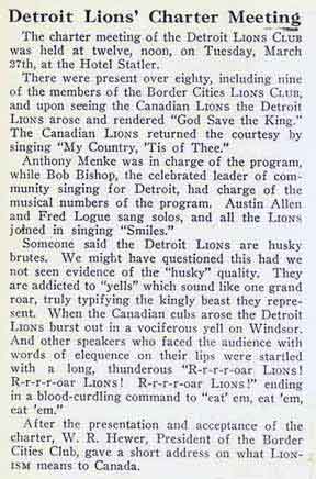 Detroit Lions charter, The Lions Magazine, 1920