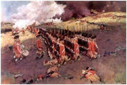Description: British Red Coats on the Battlefield